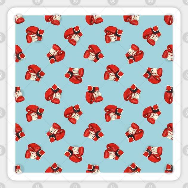 Red Boxing Gloves Pattern Boxing Gloves Sticker TeePublic